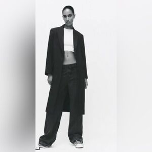 ZARA Linen Blend Vacation Style Long Coat | Style 3006/624/802